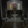 Interior de la iglesia hacia el altar. Estado previo