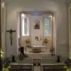Interior de la iglesia hacia el altar. Estado final