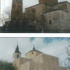 Vista de las fachadas antes y después de la restauración