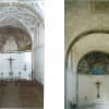 Vista hacia el presbiterio antes y después de las obras